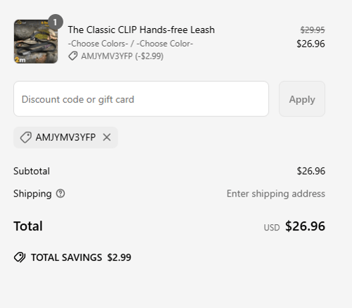 proof of working Canine Outdoor Company coupon code AMJYM✱✱✱✱✱