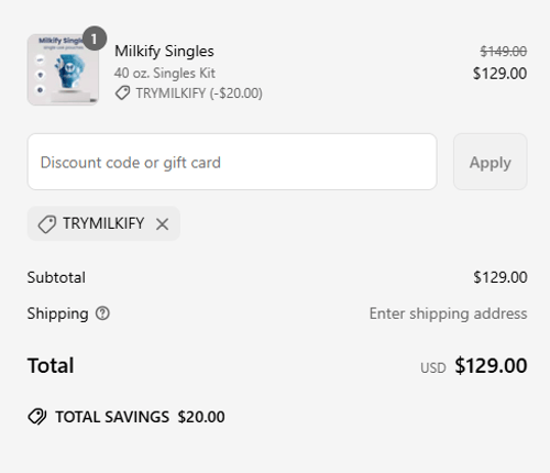 proof of working Milkify discount codes TRYMILKIFY