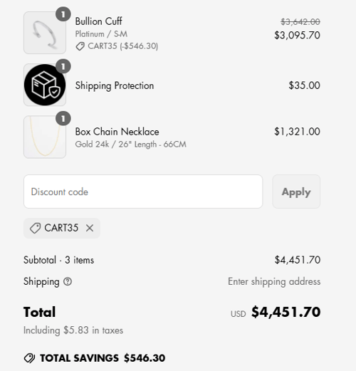 proof of working 7879 Jewellery​ discount codes CART35