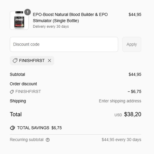 proof of working BRL Sports Nutrition coupon codes FINISHFIRST