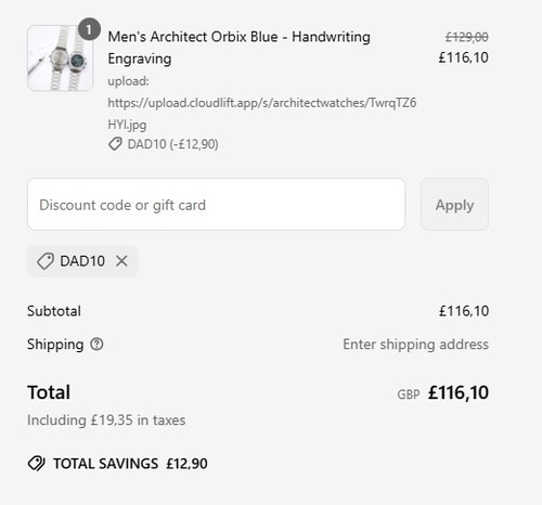 proof of working Architect Watches discount codes DAD10