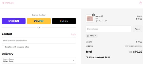 proof of working VSALON discount codes hpm