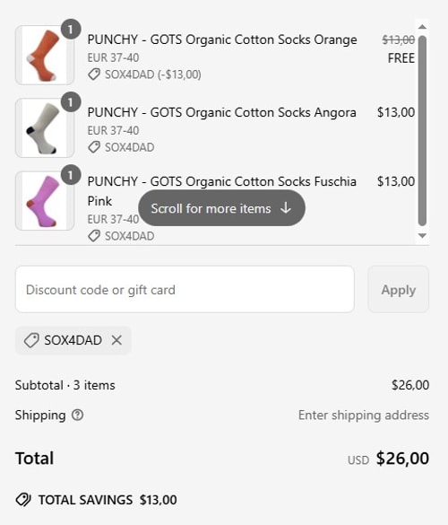 proof of working Komodo Fashion discount codes SOX4DAD