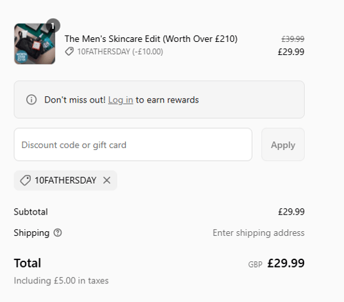 proof of working OK! Beauty Box discount codes 10FATHERSDAY