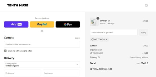 proof of working TENTH MUSE discount codes WELCOME10