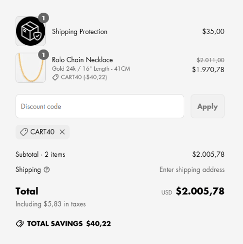 proof of working 7879 Jewellery​ discount codes CART40