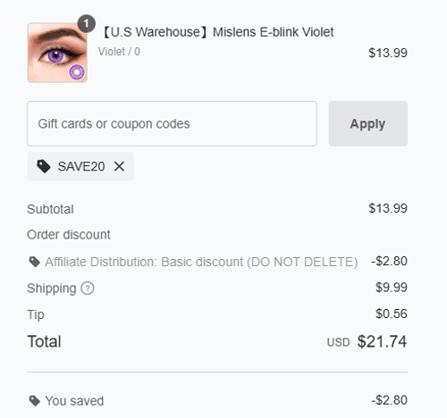 proof of working Mislens coupon codes SAVE20