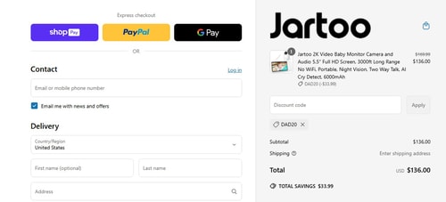 proof of working Jartoo coupon codes DAD20