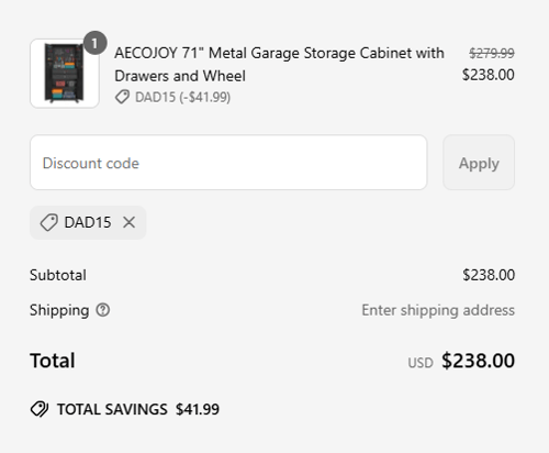proof of working AECOJOY coupon codes DAD15