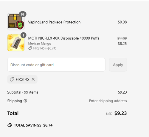 proof of working Vapingland coupon codes FIRST45
