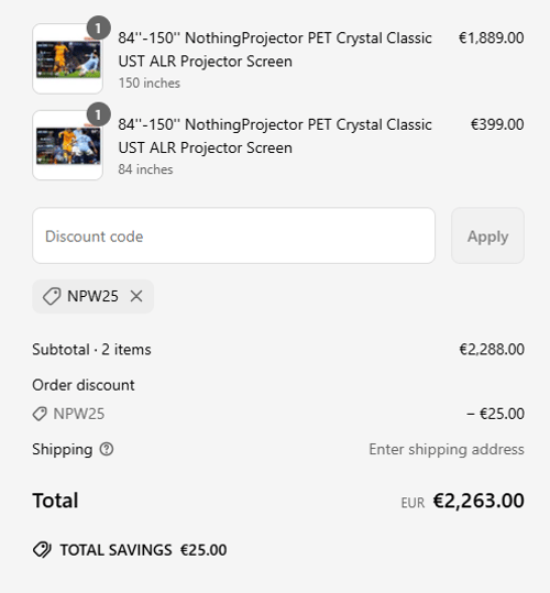 proof of working Nothing Projector discount codes NPW25