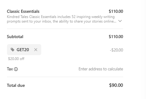 proof of working Kindred Tales coupon codes GET20