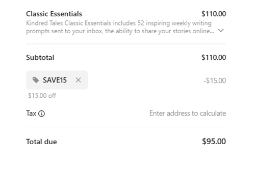 proof of working Kindred Tales coupon codes SAVE15