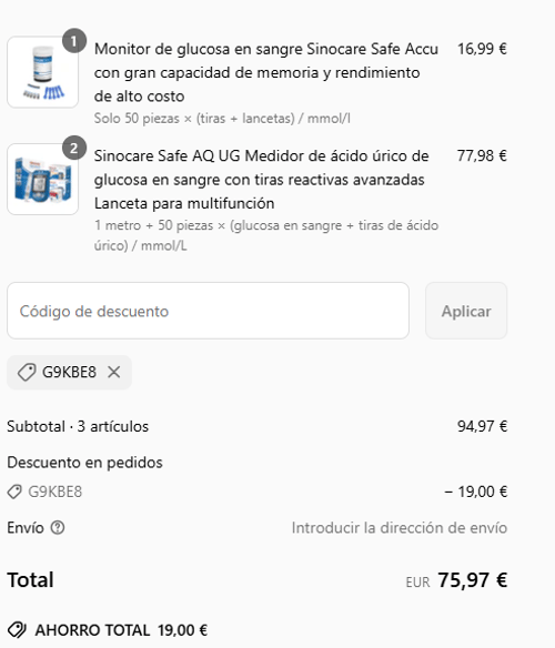 proof of working Sinocare c&oacute;digos promocionales G9KBE8