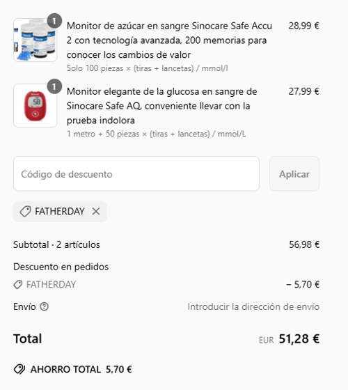 proof of working Sinocare c&oacute;digos promocionales FATHERDAY