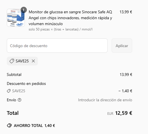 proof of working Sinocare c&oacute;digos promocionales SAVE25