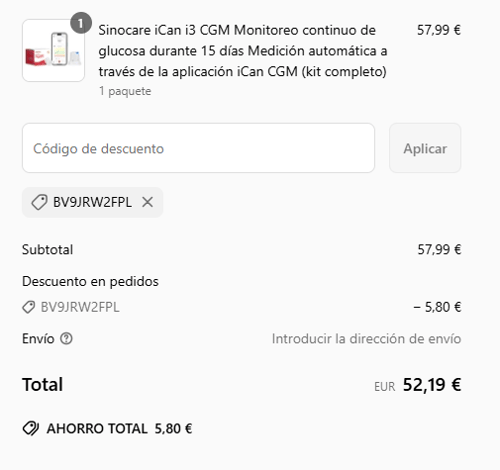 proof of working Sinocare c&oacute;digos promocionales BV9JRW2FPL