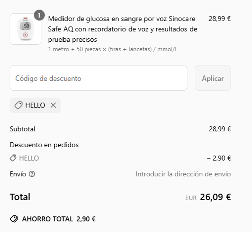 proof of working Sinocare c&oacute;digos promocionales HELLO