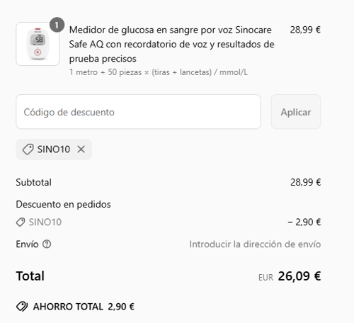 proof of working Sinocare c&oacute;digos promocionales SINO10