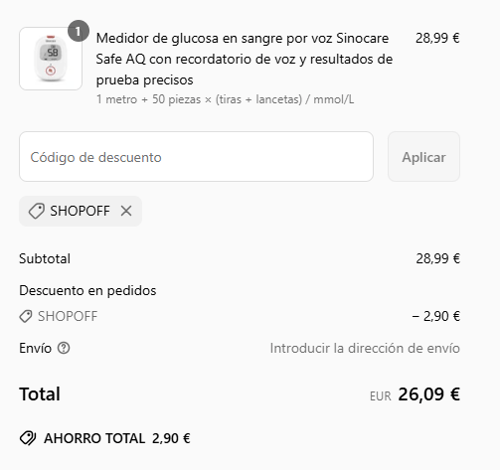 proof of working Sinocare c&oacute;digos promocionales SHOPOFF