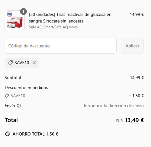 proof of working Sinocare c&oacute;digos promocionales SAVE10