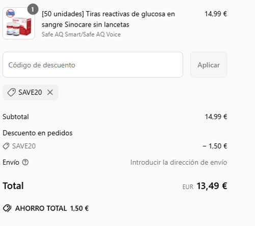proof of working Sinocare c&oacute;digos promocionales SAVE20