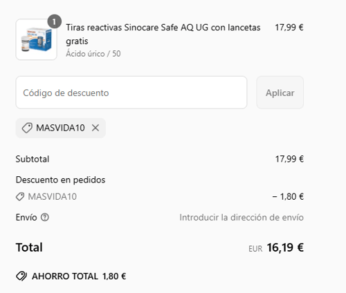 proof of working Sinocare c&oacute;digos promocionales MASVIDA10