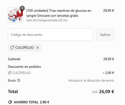 proof of working Sinocare c&oacute;digos promocionales CULOPELUO