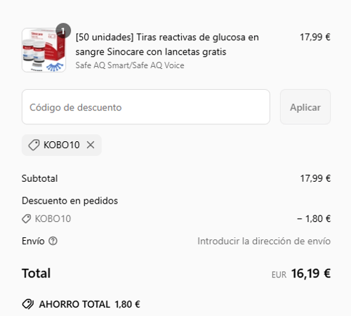 proof of working Sinocare c&oacute;digos promocionales KOBO10