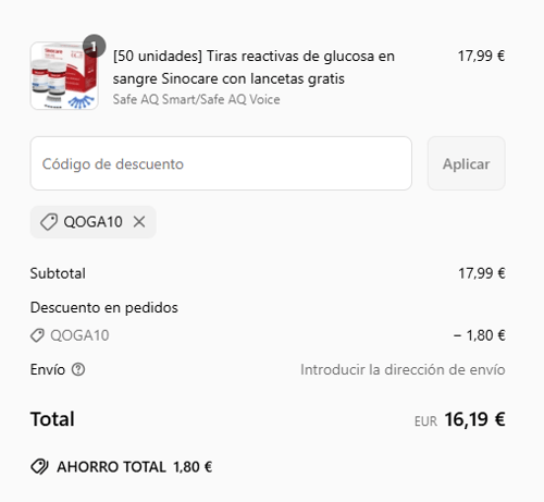 proof of working Sinocare c&oacute;digos promocionales QOGA10