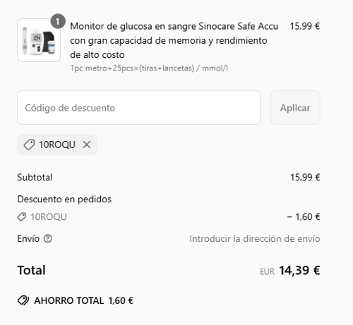 proof of working Sinocare c&oacute;digos promocionales 10ROQU