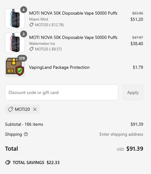 proof of working Vapingland coupon codes MOTI20