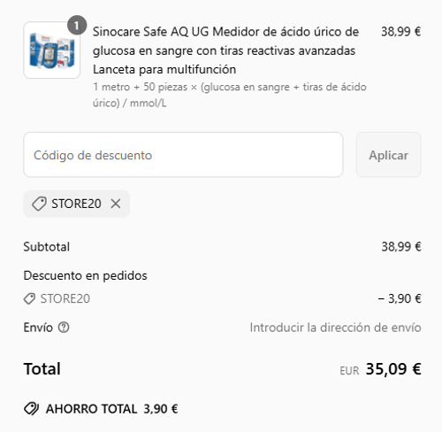 proof of working Sinocare c&oacute;digos promocionales STORE20