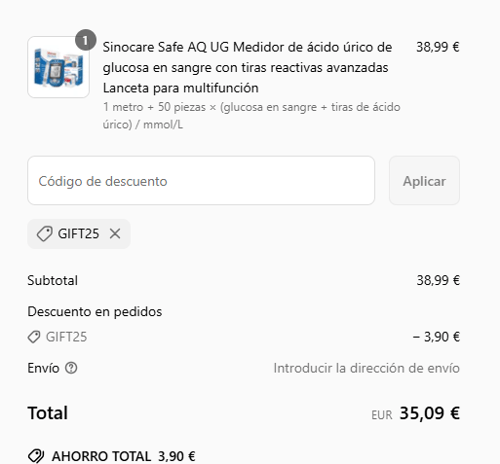 proof of working Sinocare c&oacute;digos promocionales GIFT25