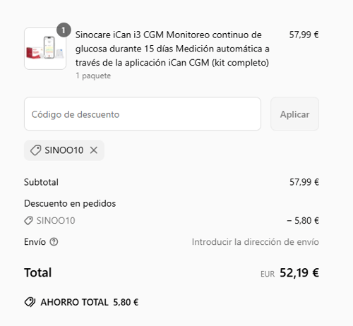 proof of working Sinocare c&oacute;digos promocionales SINOO10