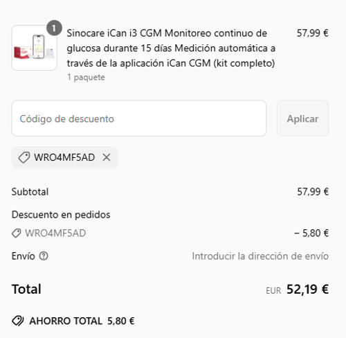 proof of working Sinocare c&oacute;digos promocionales WRO4MF5AD