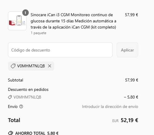 proof of working Sinocare c&oacute;digos promocionales V0MHM7NLQB