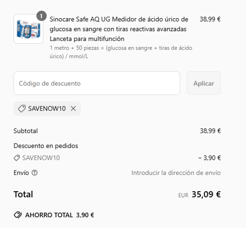 proof of working Sinocare c&oacute;digos promocionales SAVENOW10