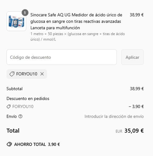 proof of working Sinocare c&oacute;digos promocionales FORYOU10
