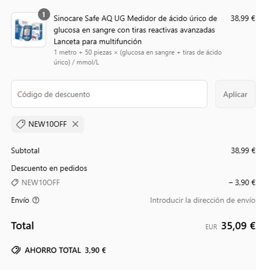 proof of working Sinocare c&oacute;digos promocionales NEW10OFF