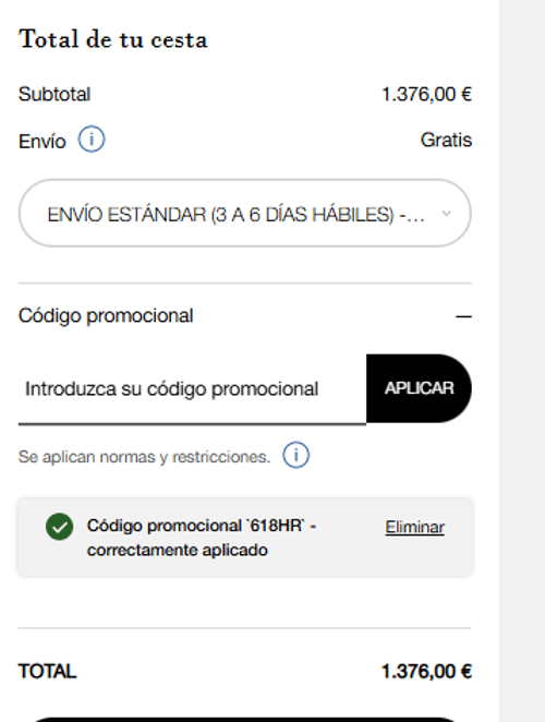 proof of working Helena Rubinstein c&oacute;digos promocionales 618HR