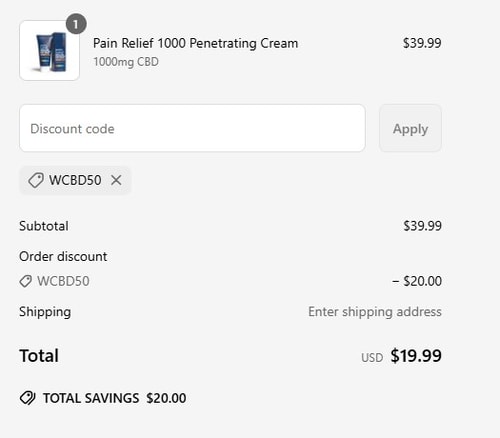 proof of working WebCBD discount codes WCBD50