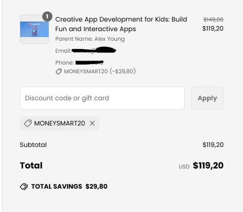 proof of working BrightCHAMPS coupon codes MONEYSMART20
