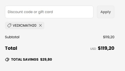 proof of working BrightCHAMPS coupon codes VEDICMATH20