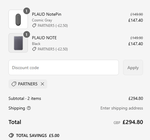 proof of working PLAUD.AI discount codes Partner5