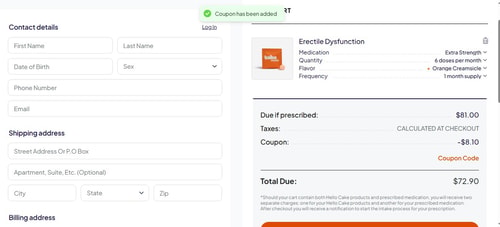 proof of working Hello Cake discount codes AFF10MEDS