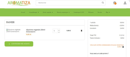 proof of working Aromatiza codes promo 10AROMA