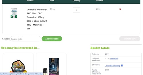 proof of working Cannabis Pharmacy coupon codes FREEDOM