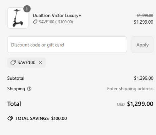 proof of working EcoReco Scooter coupon codes SAVE100