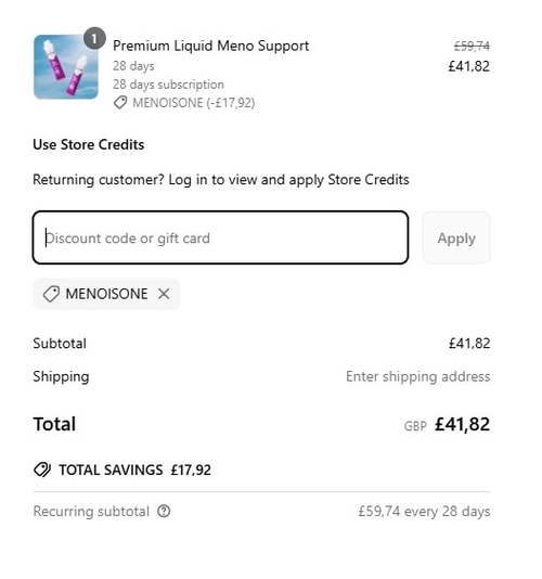 proof of working Kollo Health discount codes MENOISONE